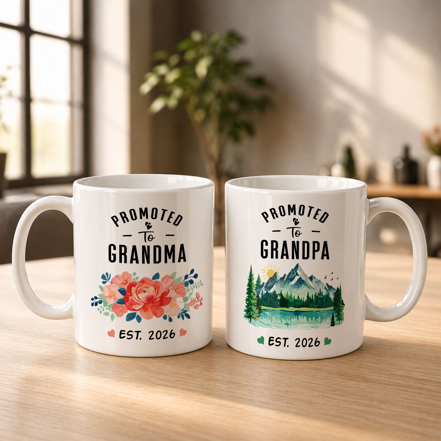 Personalized Grandma Grandpa Mug Set – Matching Coffee Mug Gift