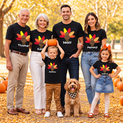Personalized Matching Family Thanksgiving Shirt, Custom Name, Friendsgiving Crew, Thanksgiving Gift For Family, Friends