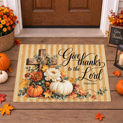 Christian Fall Thanksgiving Doormat, Religious Autumn Home Decor, Faith Inspired Welcome Mat