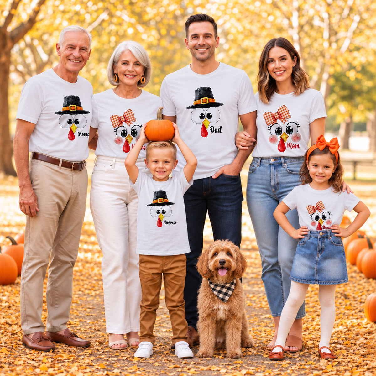 Personalized Matching Family Thanksgiving Shirt, Custom Name, Friendsgiving Crew, Thanksgiving Gift For Family, Friends