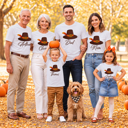 Personalized Matching Family Thanksgiving Shirt, Custom Name, Friendsgiving Crew, Thanksgiving Gift For Family, Friends