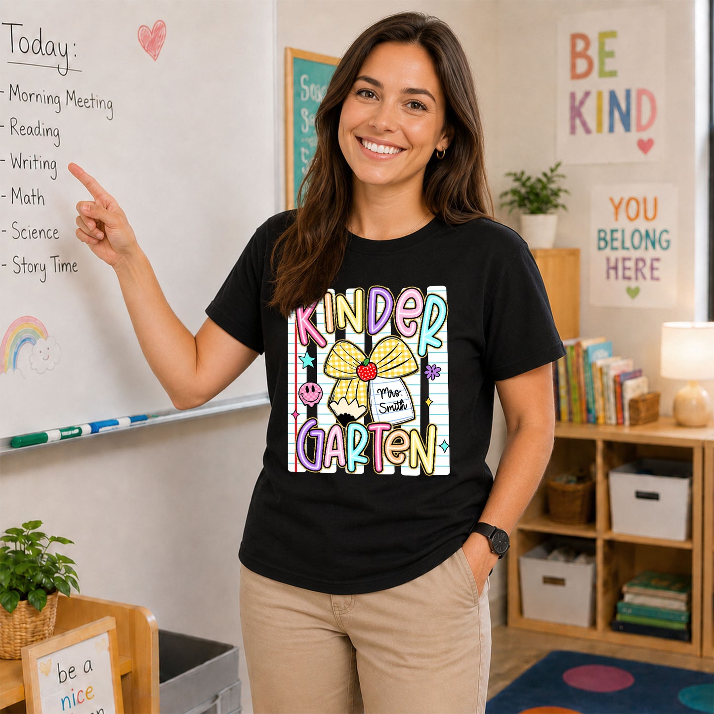 Personalized Striped Back to School Shirt for Kids Teachers – Custom Name & Grade Tee for Pre-K to 8th Grade Students, First Day Outfit