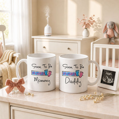 Personalized Mommy Daddy Mug Set – Matching Couple Coffee Mugs for New Parents