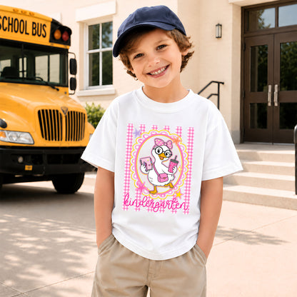 Personalized Back to School Shirt – Custom Name & Grade Preppy Striped Pennant Flag Color Tee for Teachers & Students, Pre-K to 8th Grade Outfit