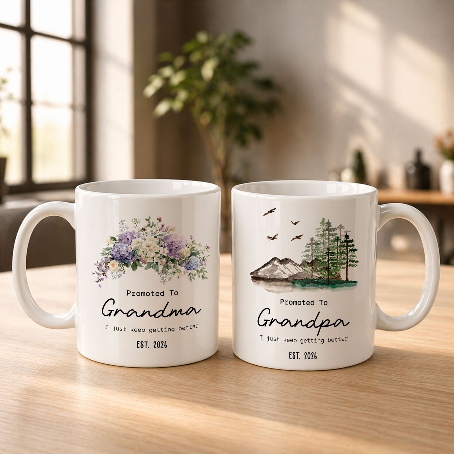 World’s Best Grandma Grandpa Mug Set – Personalized Coffee Cups