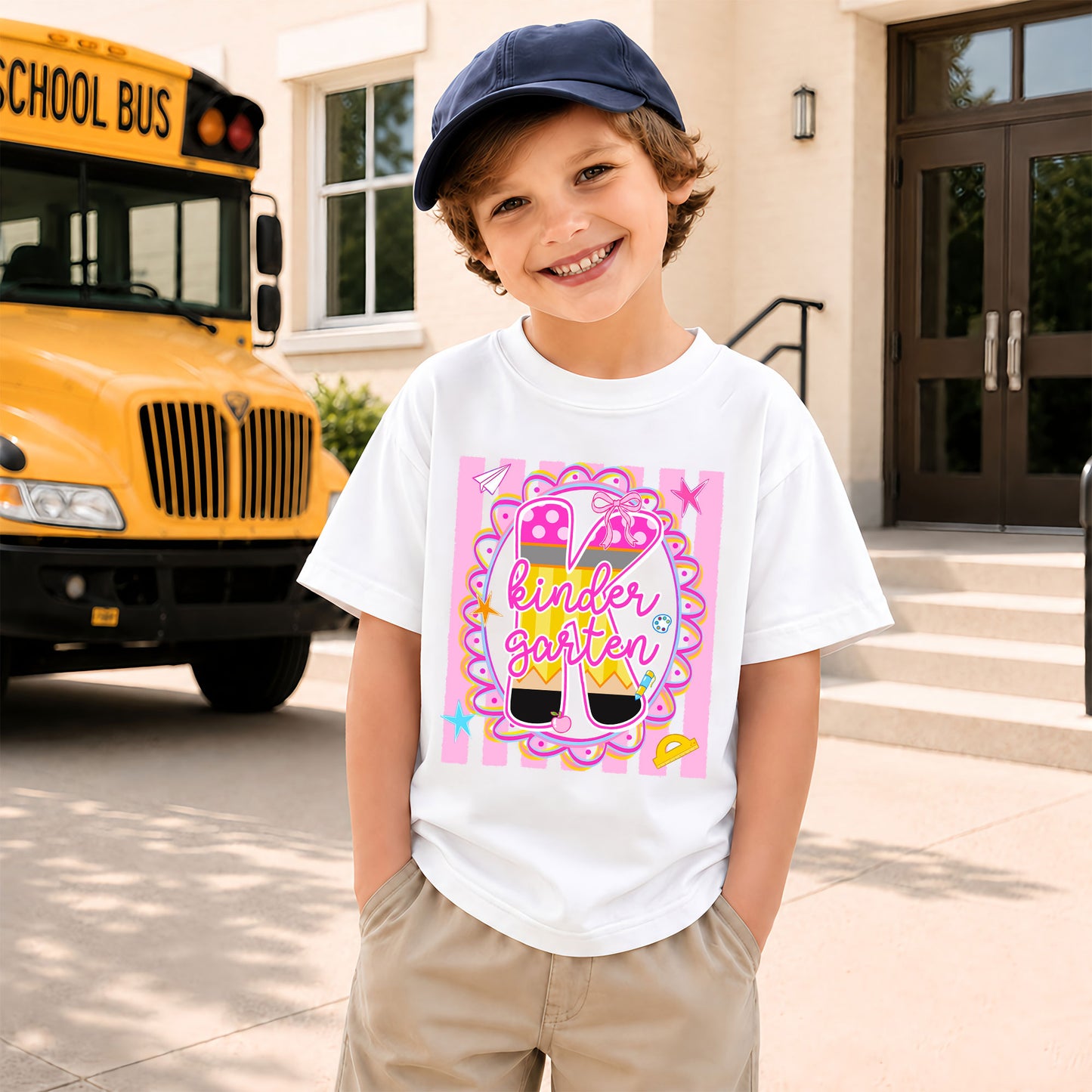 Personalized Back to School Shirt – Custom Name & Grade Preppy Striped Pennant Flag Color Tee for Teachers & Students, Pre-K to 8th Grade Outfit