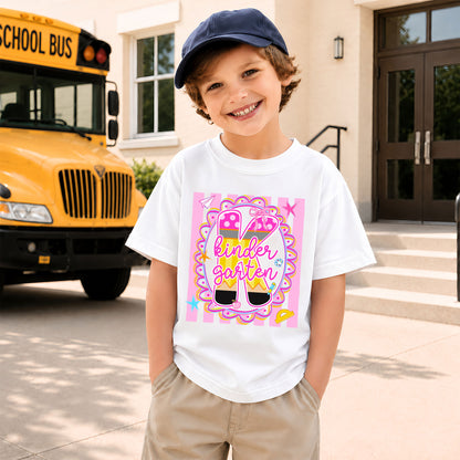 Personalized Back to School Shirt – Custom Name & Grade Preppy Striped Pennant Flag Color Tee for Teachers & Students, Pre-K to 8th Grade Outfit