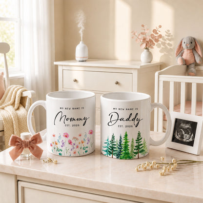 Personalized Mommy and Daddy Mug Set – Matching Coffee Mug Gift