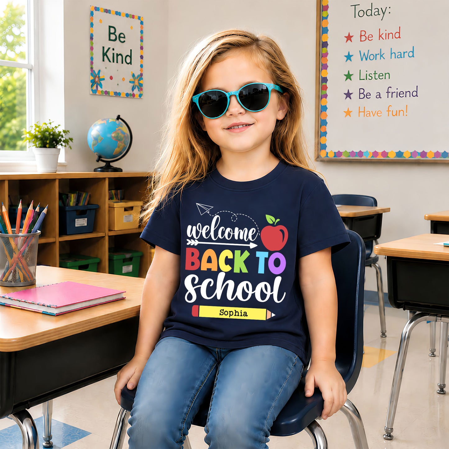 Personalized Welcome Back to School Teacher Student Shirt, Custom Name Back to School T-Shirt, First Day of School Gift Tee