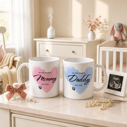 Personalized Mommy and Daddy Mug Set – Matching Coffee Mug Gift