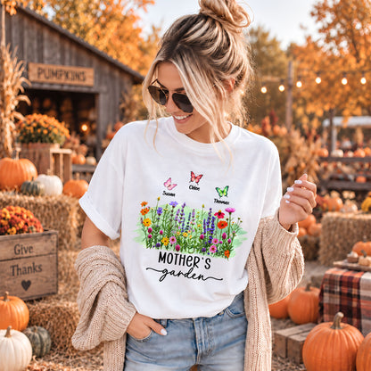 Personalized Grandma Thanksgiving Sweatshirt, Custom Family Name Grandma’s Garden Floral Autumn Family Gift