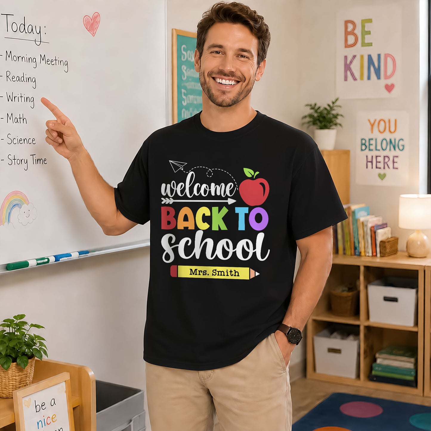 Personalized Welcome Back to School Teacher Student Shirt, Custom Name Back to School T-Shirt, First Day of School Gift Tee