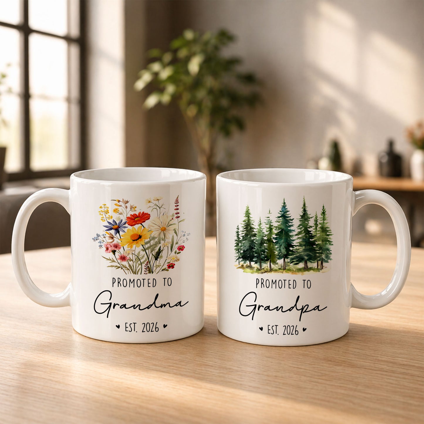 Personalized Grandma Grandpa Mug Set – Matching Coffee Mug Gift