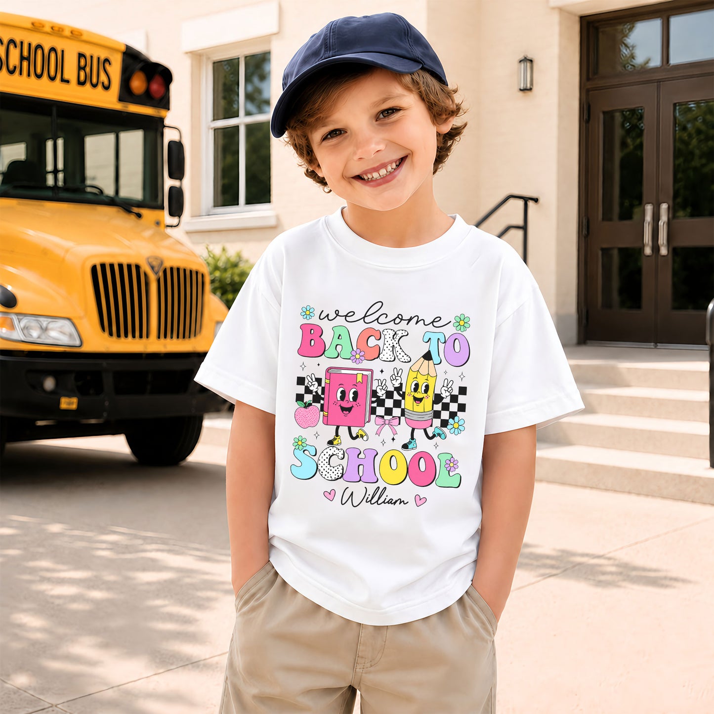 Personalized Welcome Back to School Teacher Student Shirt, Custom Name Back to School T-Shirt, First Day of School Gift Tee