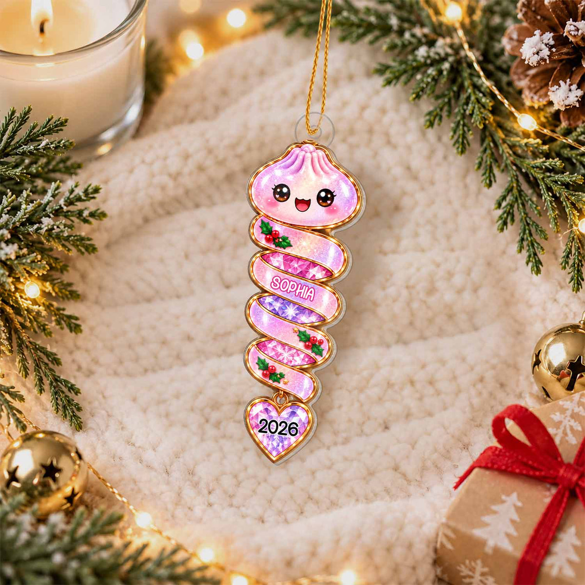 Personalized Custom Shape Acrylic Ornament - Custom Name Squishy Ornament - Christmas Gift For Kids