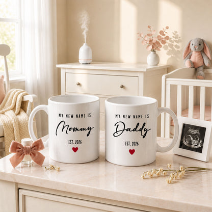 Personalized Mommy and Daddy Mug Set – Matching Coffee Mug Gift
