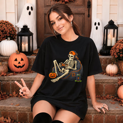 Skeleton Gamer Halloween Sweatshirt, Boys Pumpkin Gaming Shirt, Funny Halloween Gift