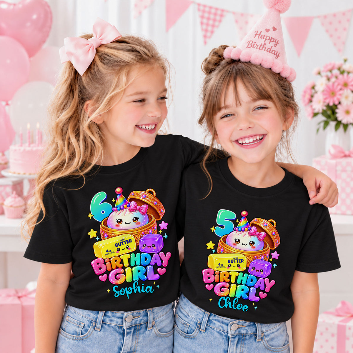 Personalized Dumpling Squish Birthday T-Shirt, Custom Squish Party Shirt For Kid, Birthday Girl Graphic Tee
