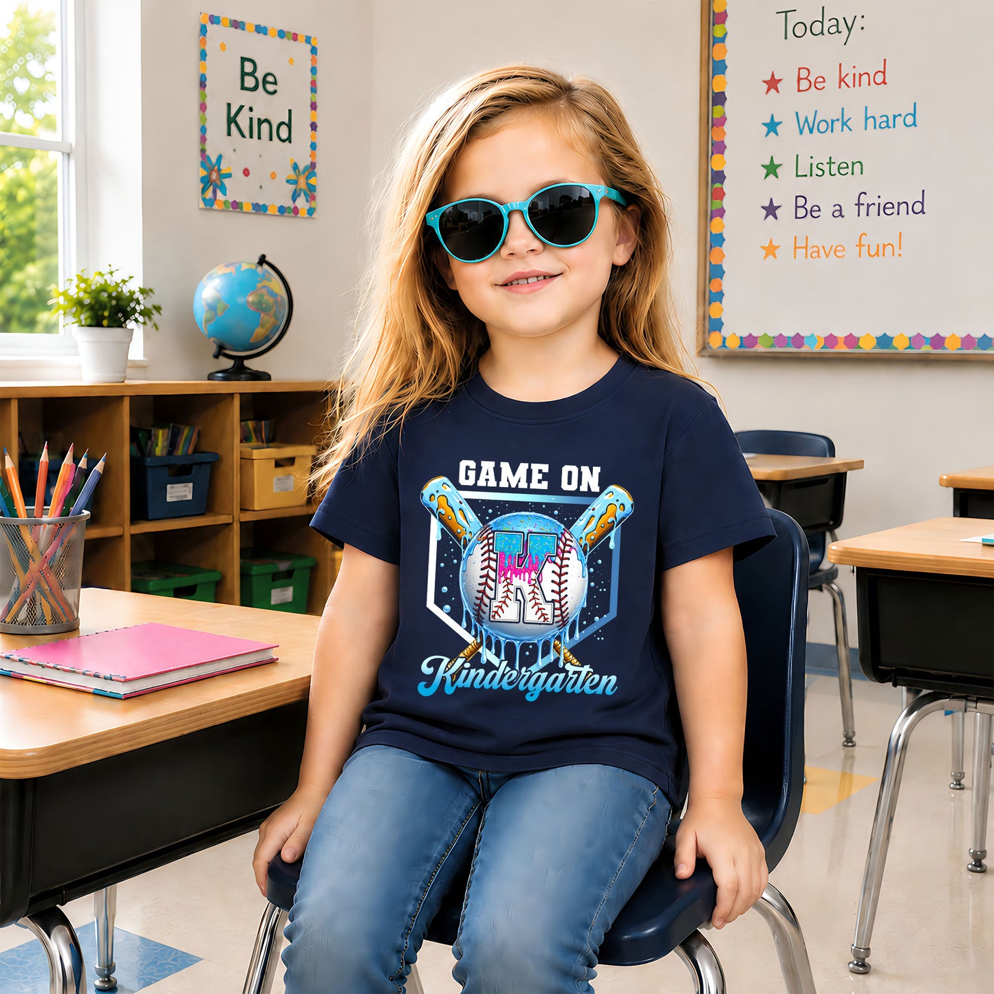 Personalized Baseball Back to School Shirt, Custom Name Game On Student Tee, Pre-K to 8th Grade First Day of School T-Shirt