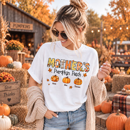 Personalized Grandma Thanksgiving Sweatshirt, Custom Family Name Autumn Pumpkin Patch Family Gift