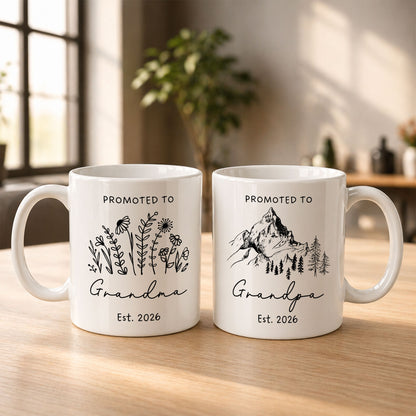 Personalized Grandma Grandpa Mug Set – Matching Coffee Mug Gift