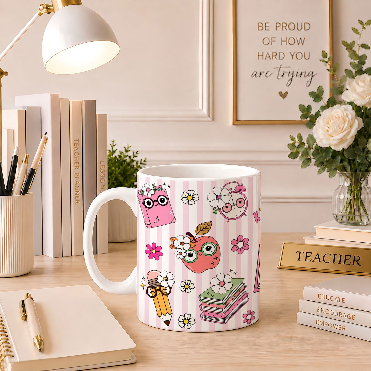 Personalized Hello Kindergarten Mug with Custom Grade & Name, Cute Goose School Coffee Mug, First Day of School Gift for Kids Students