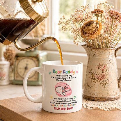 Personalized Dear Daddy Father’s Day Mug – Cute Baby Love Coffee Mug for New Dad, First Father’s Day Gift