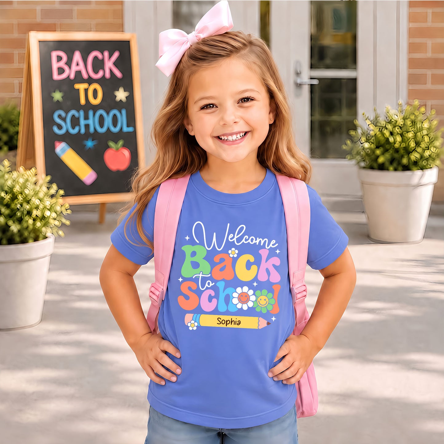 Personalized Welcome Back to School Teacher Student Shirt, Custom Name Back to School T-Shirt, First Day of School Gift Tee