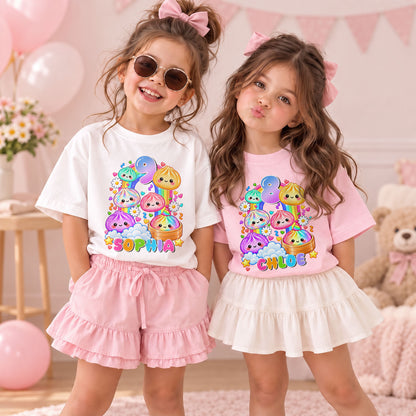 Personalized Dumpling Squish Birthday T-Shirt, Custom Squish Party Shirt For Kid, Birthday Girl Graphic Tee