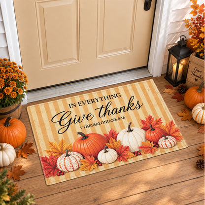 Christian Fall Thanksgiving Doormat, Religious Autumn Home Decor, Faith Inspired Welcome Mat