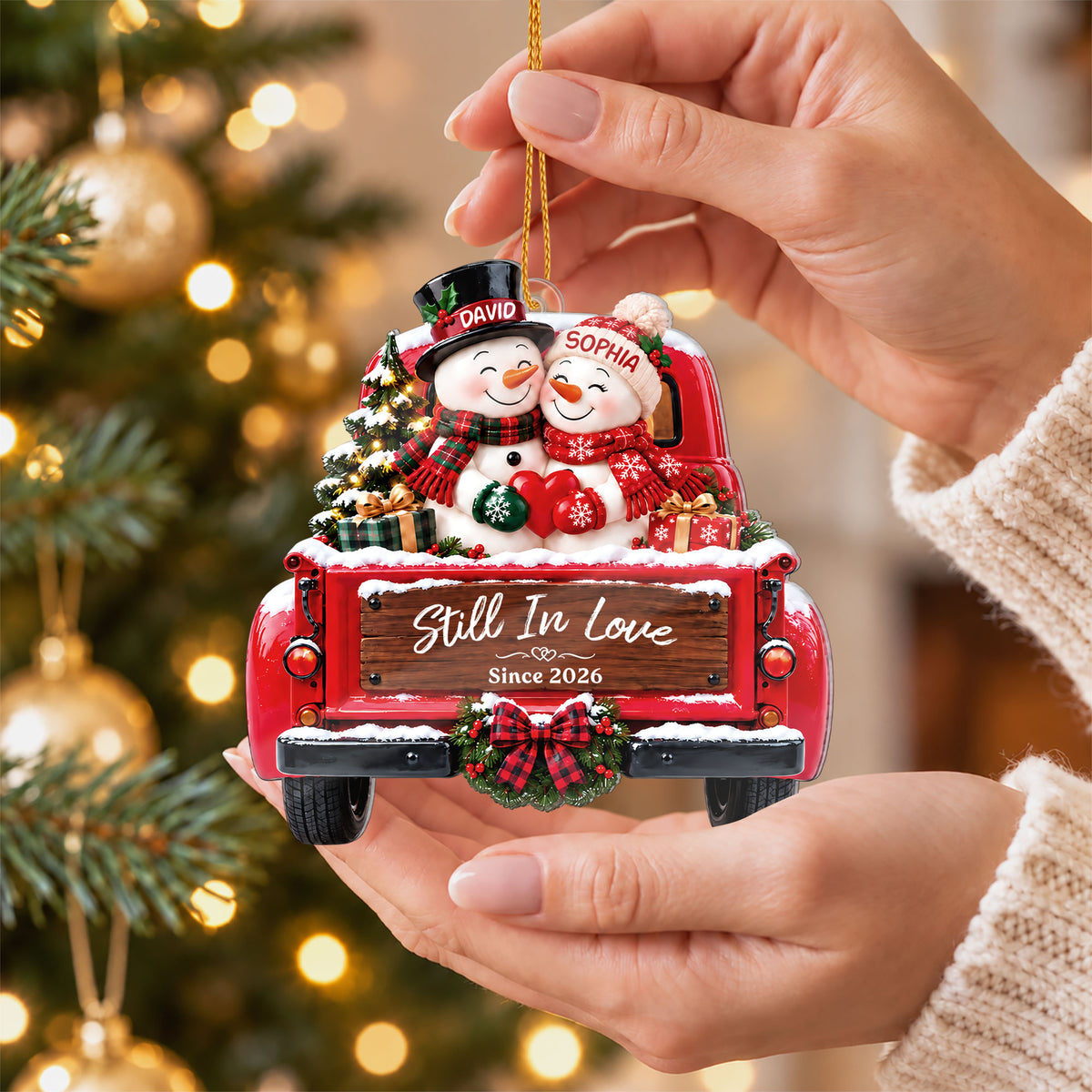 Personalized Snowman Couple Christmas Ornament, Still In Love Keepsake, Christmas Gift for Couples