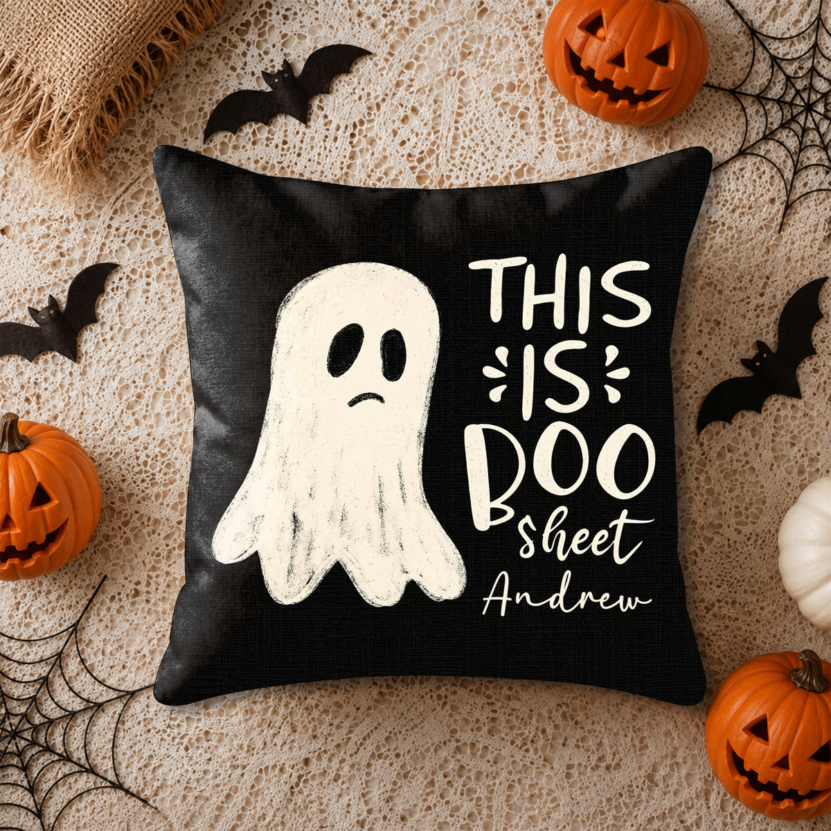Personalized Halloween Ghost Pillow, This Is Some Boo Sheet Ghost Cushion, Cute Halloween Home Decor, Halloween Gift