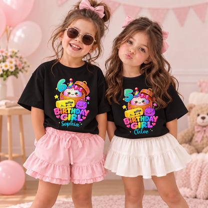 Personalized Dumpling Squish Birthday T-Shirt, Custom Squish Party Shirt For Kid, Birthday Girl Graphic Tee