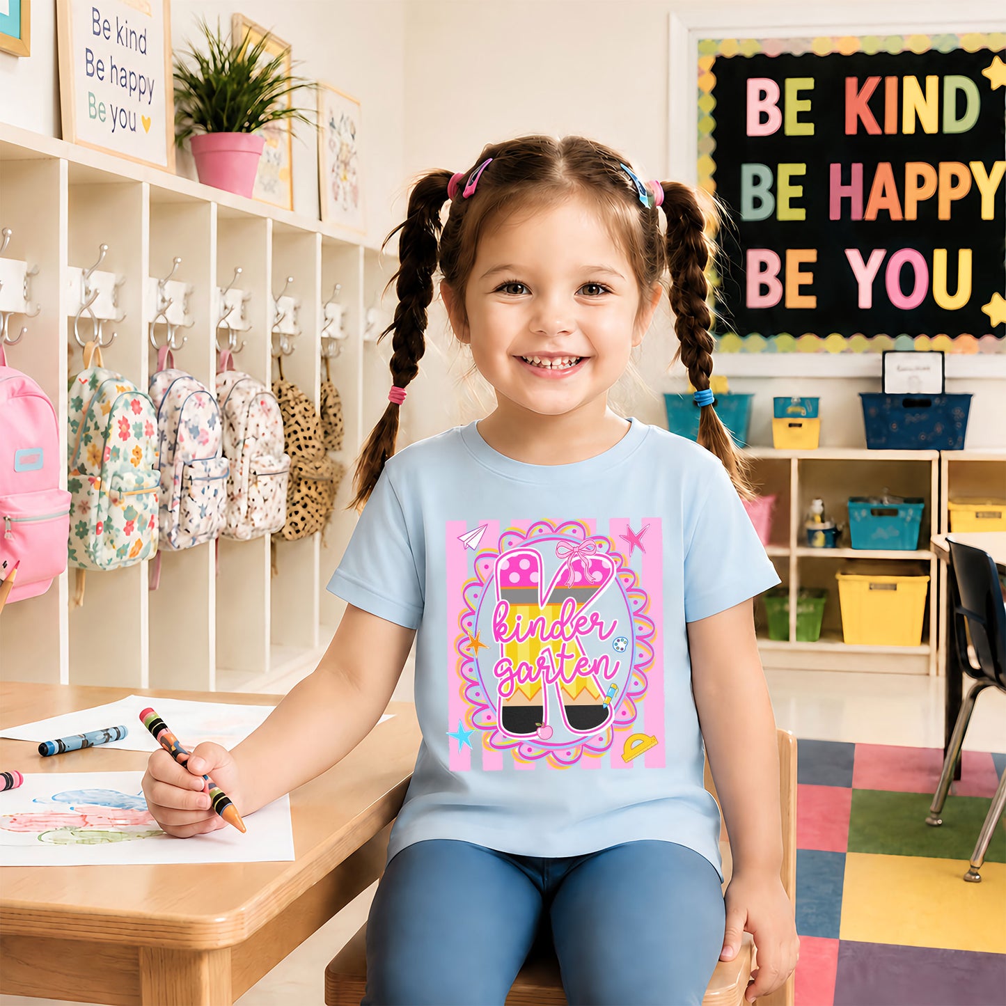 Personalized Back to School Shirt – Custom Name & Grade Preppy Striped Pennant Flag Color Tee for Teachers & Students, Pre-K to 8th Grade Outfit