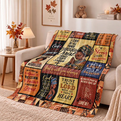 Thanksgiving Jesus Christian Fall Tree Blanket, Religious Fleece & Sherpa Throw, Faith Gift for Adults, Friends