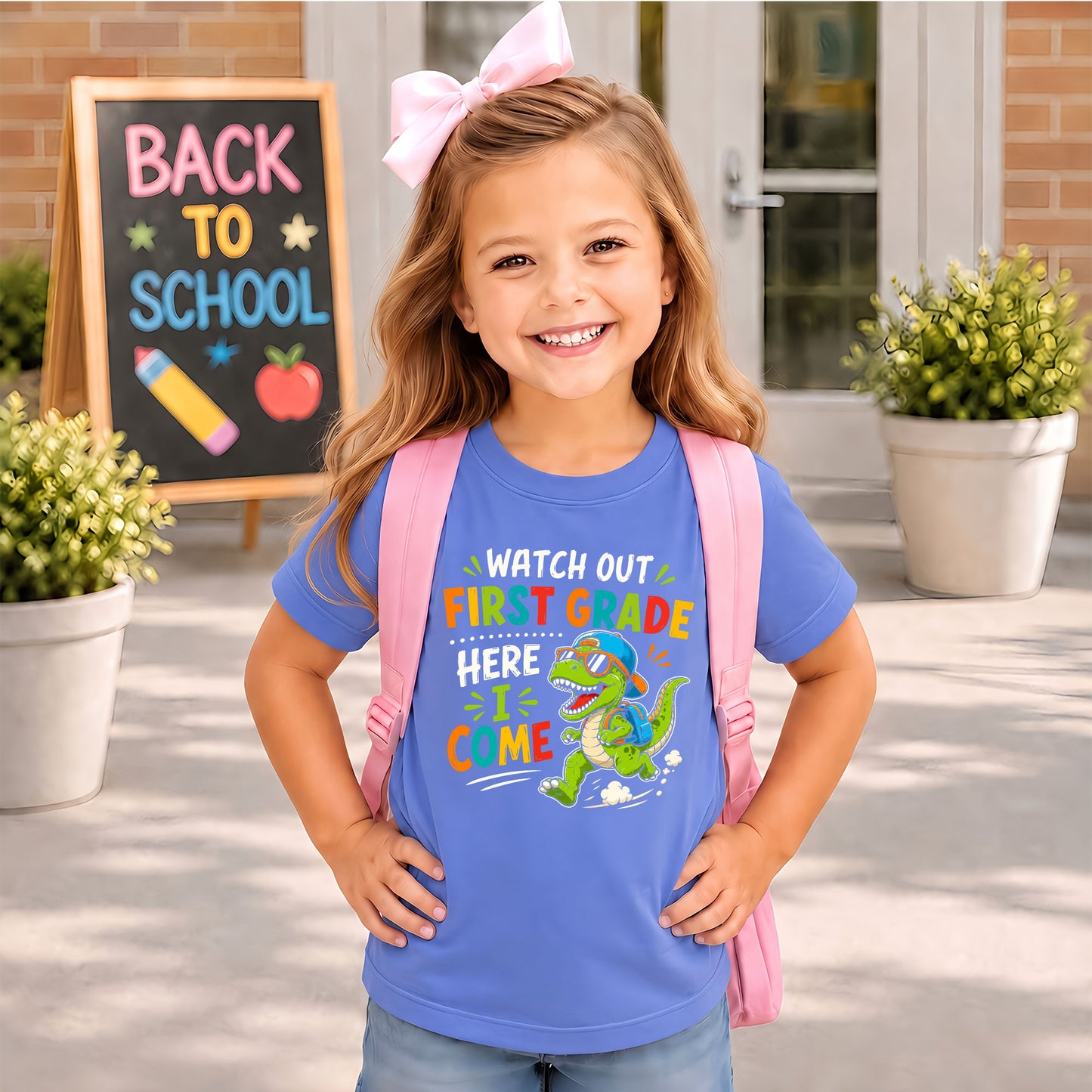 Personalized Watch Out Back to School Shirt – Custom Name & Grade Colorful Tee for Pre-K to 8th Grade Students