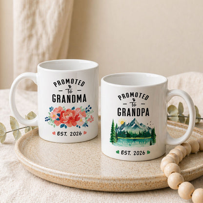 Personalized Grandma Grandpa Mug Set – Matching Coffee Mug Gift