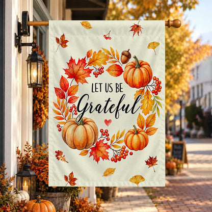Give Thanks Fall Garden Flag, Rustic Cross Pumpkin Thanksgiving Yard Flag, Autumn Outdoor Decor