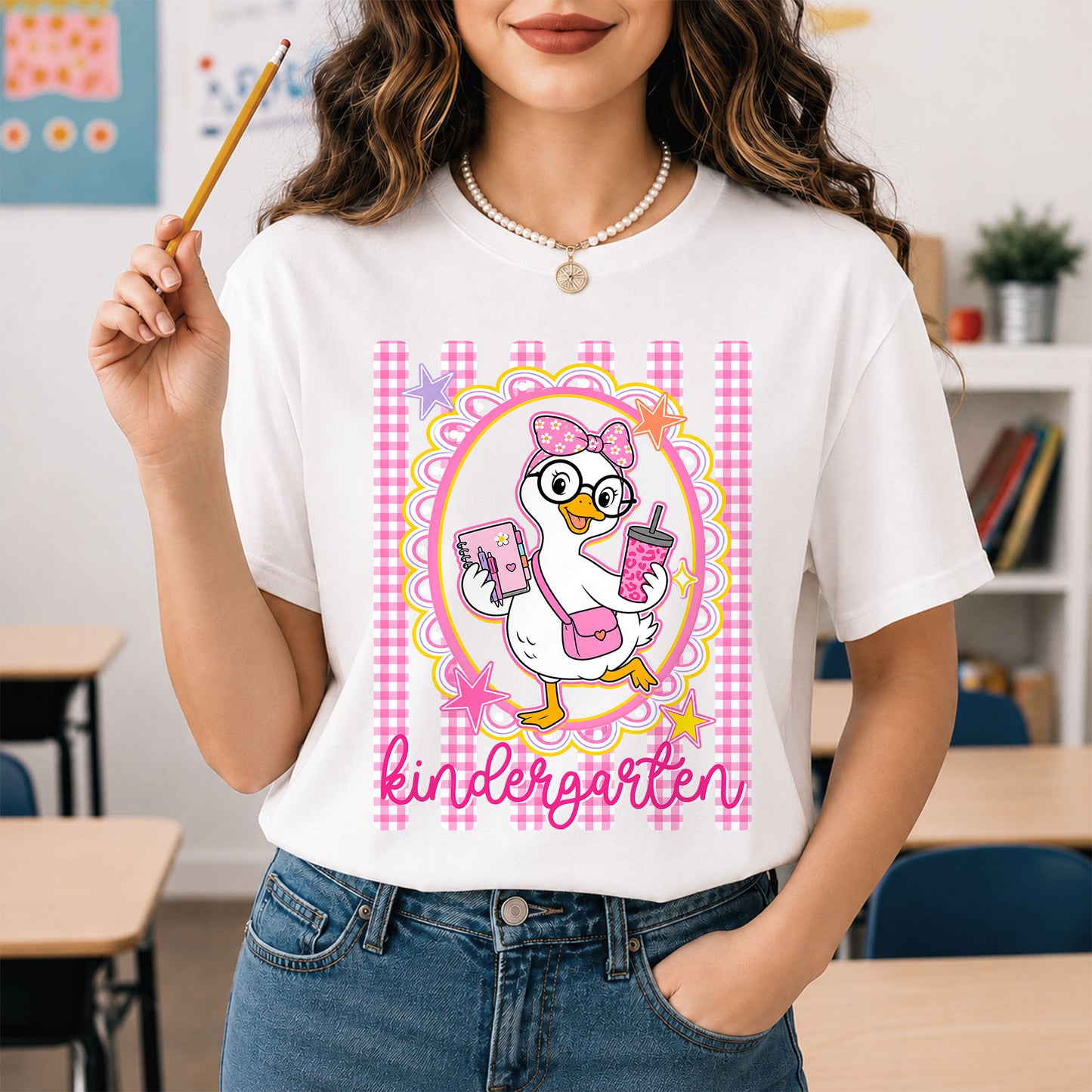 Personalized Back to School Shirt – Custom Name & Grade Preppy Striped Pennant Flag Color Tee for Teachers & Students, Pre-K to 8th Grade Outfit