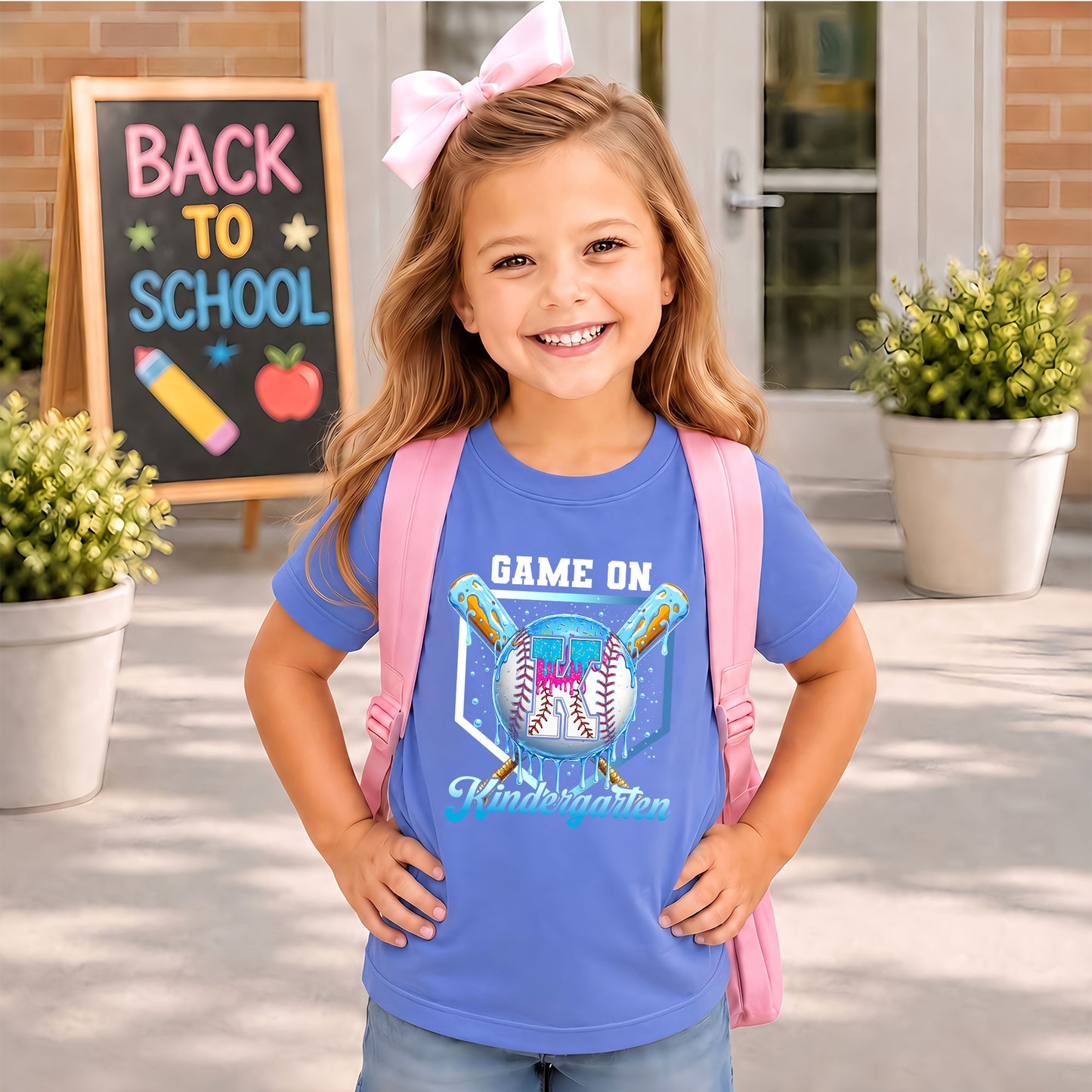Personalized Baseball Back to School Shirt, Custom Name Game On Student Tee, Pre-K to 8th Grade First Day of School T-Shirt