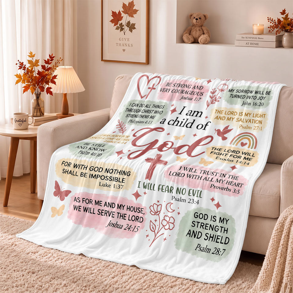 Thanksgiving Jesus Christian Fall Tree Blanket, Religious Fleece & Sherpa Throw, Faith Gift for Adults, Friends