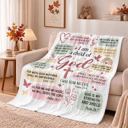 Thanksgiving Jesus Christian Fall Tree Blanket, Religious Fleece & Sherpa Throw, Faith Gift for Adults, Friends