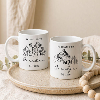 Personalized Grandma Grandpa Mug Set – Matching Coffee Mug Gift