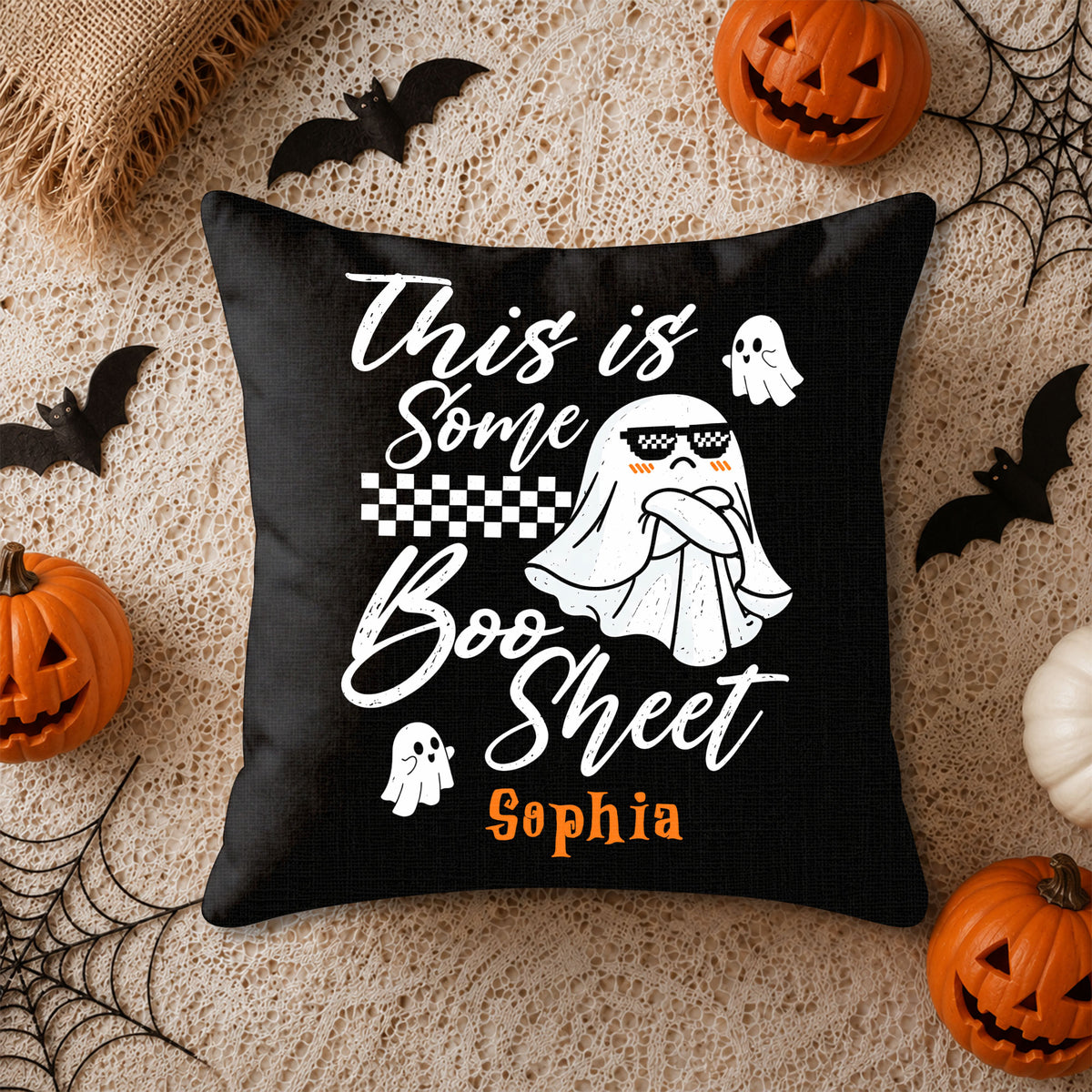 Personalized Halloween Ghost Pillow, This Is Some Boo Sheet Ghost Cushion, Cute Halloween Home Decor, Halloween Gift