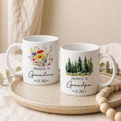 Personalized Grandma Grandpa Mug Set – Matching Coffee Mug Gift