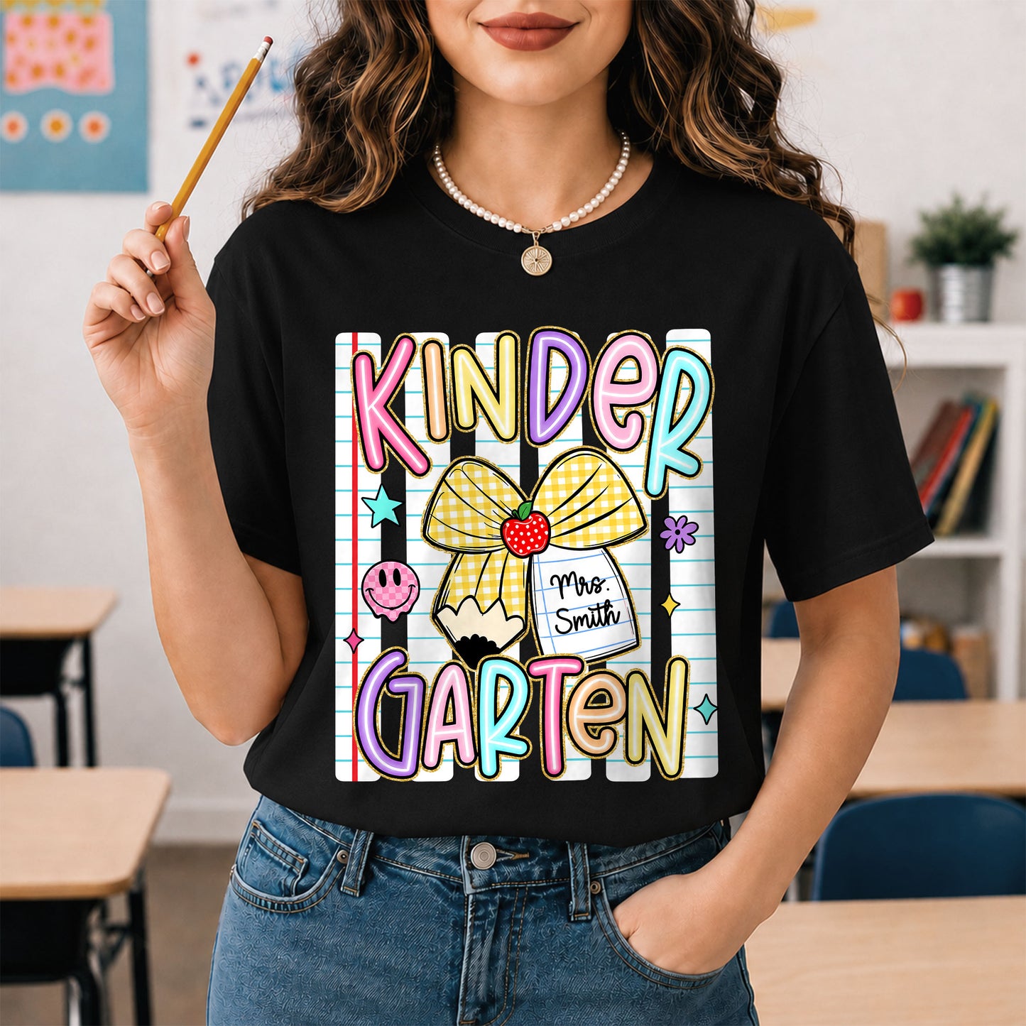 Personalized Striped Back to School Shirt for Kids Teachers – Custom Name & Grade Tee for Pre-K to 8th Grade Students, First Day Outfit