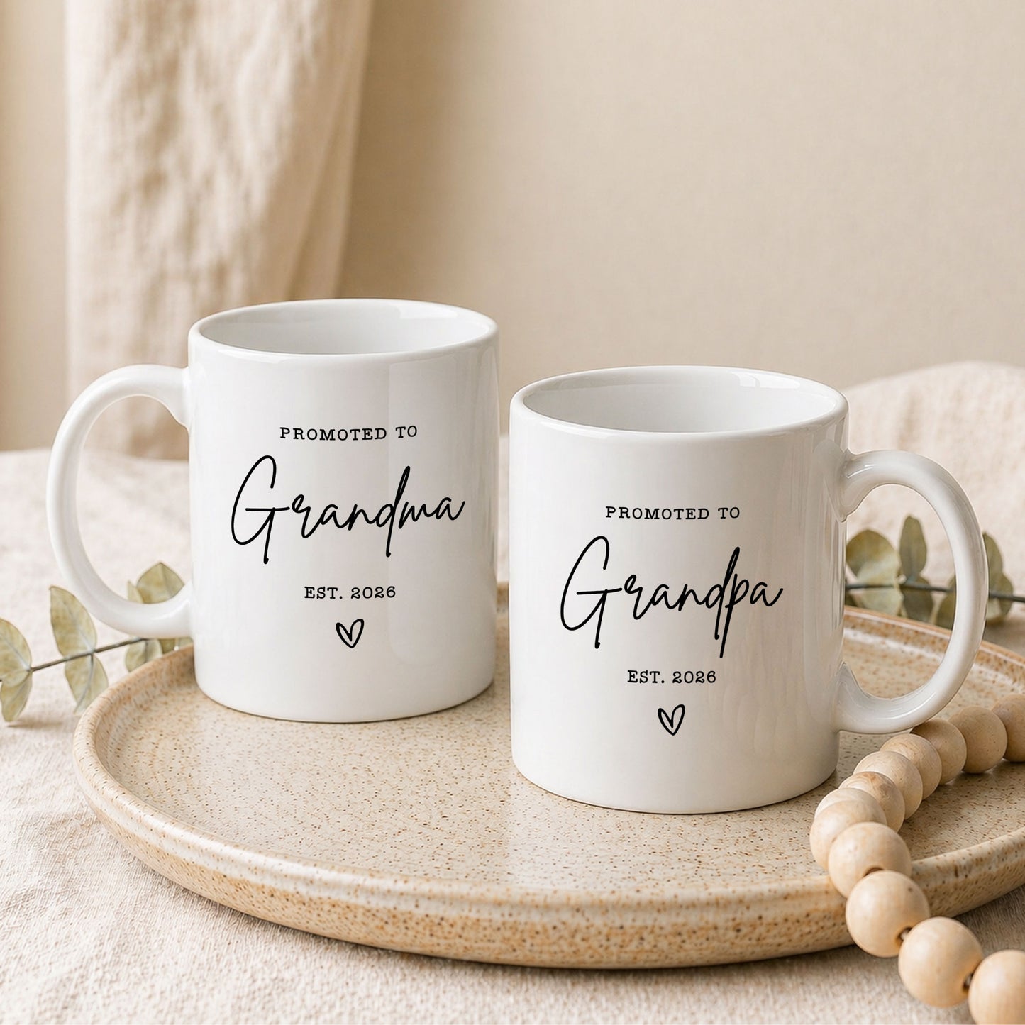 Personalized Grandma Grandpa Mug Set – Matching Coffee Mug Gift