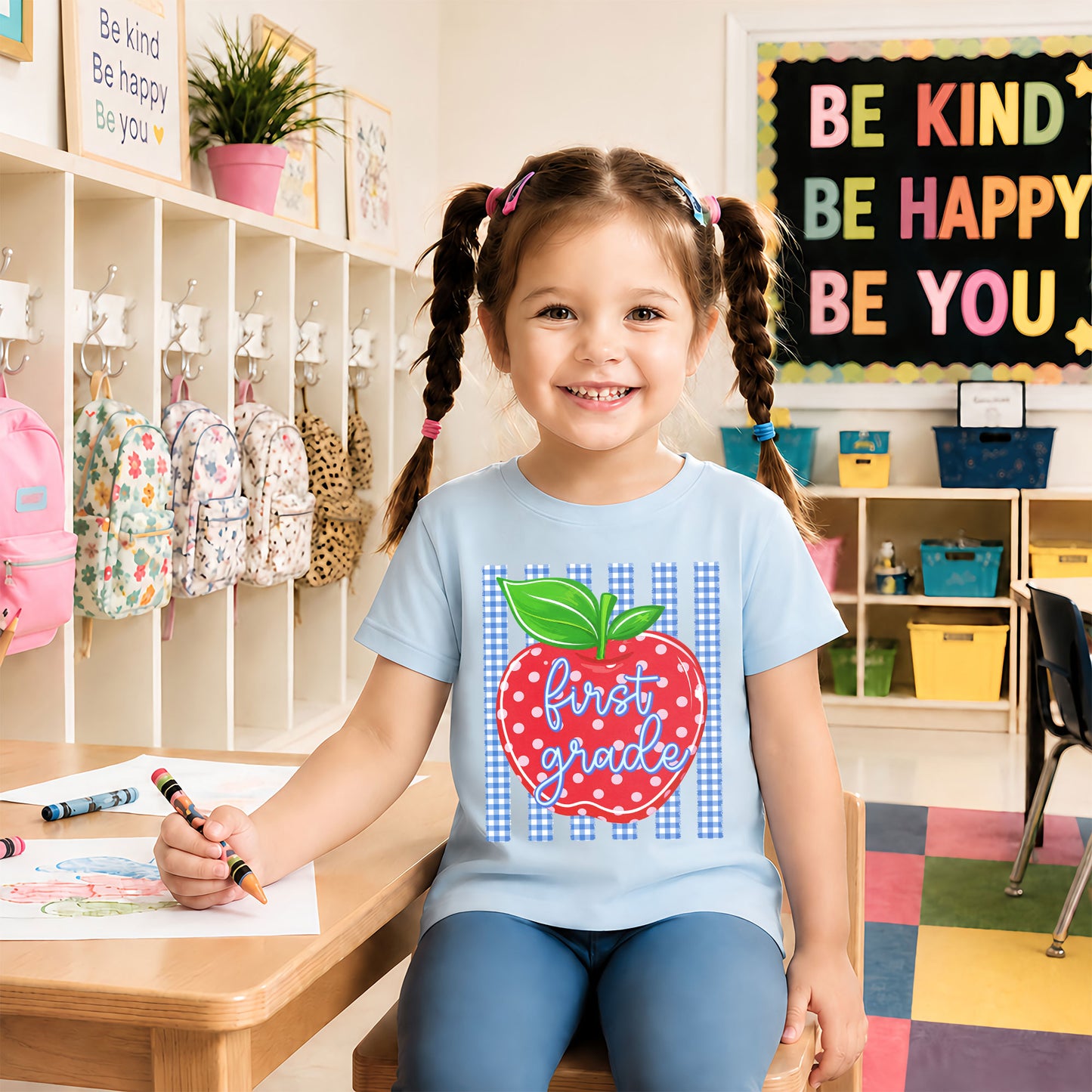 Personalized Striped Back to School Shirt for Kids Teachers – Custom Name & Grade Tee for Pre-K to 8th Grade Students, First Day Outfit