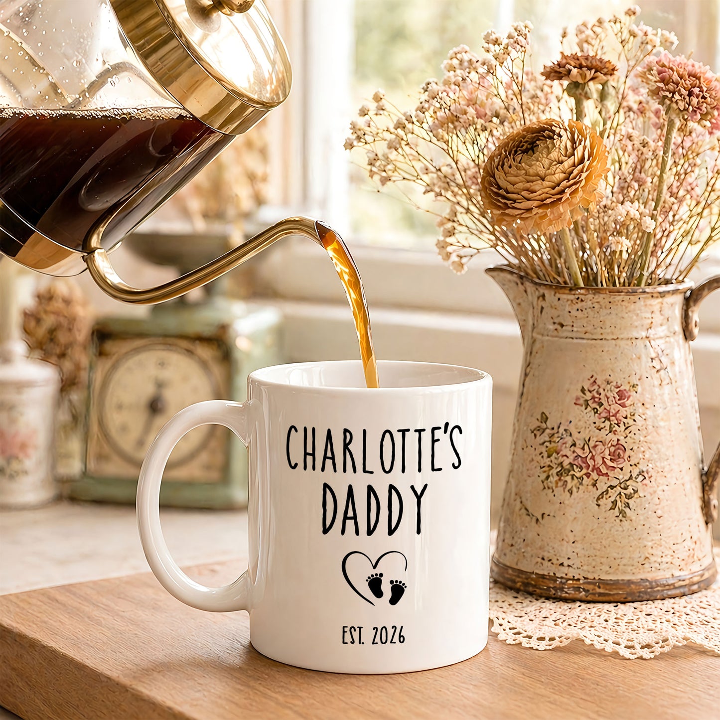 Personalized Daddy Mug – Custom Name Coffee Mug Gift for Dad