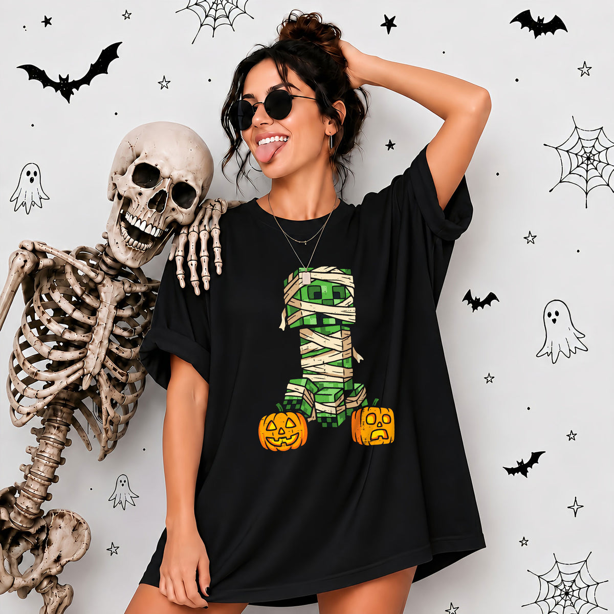 Skeleton Gamer Halloween Sweatshirt, Boys Pumpkin Gaming Shirt, Funny Halloween Gift